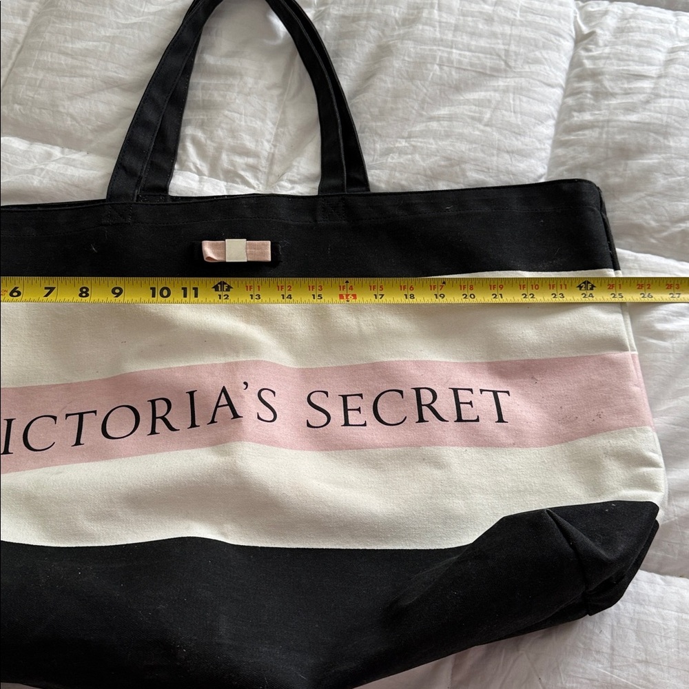 Victoria's Secret Striped Tote in Black, Pink, and White - Picture 4 of 5